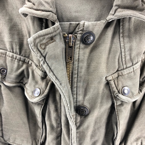 Free People Olive Green Not Your Brothers Cargo Style Jacket Coat - Picture 4 of 12
